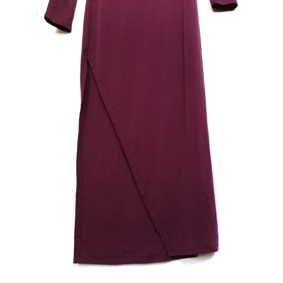 NWT NBD Sammy Asymmetric One Shoulder Long Sleeve Midi Dress Knit Burgundy Small - Picture 7 of 10